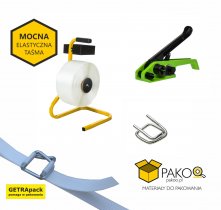 SUPER MOCNY zestaw do pakowania z taśmą WG - 16 mm i napinaczem